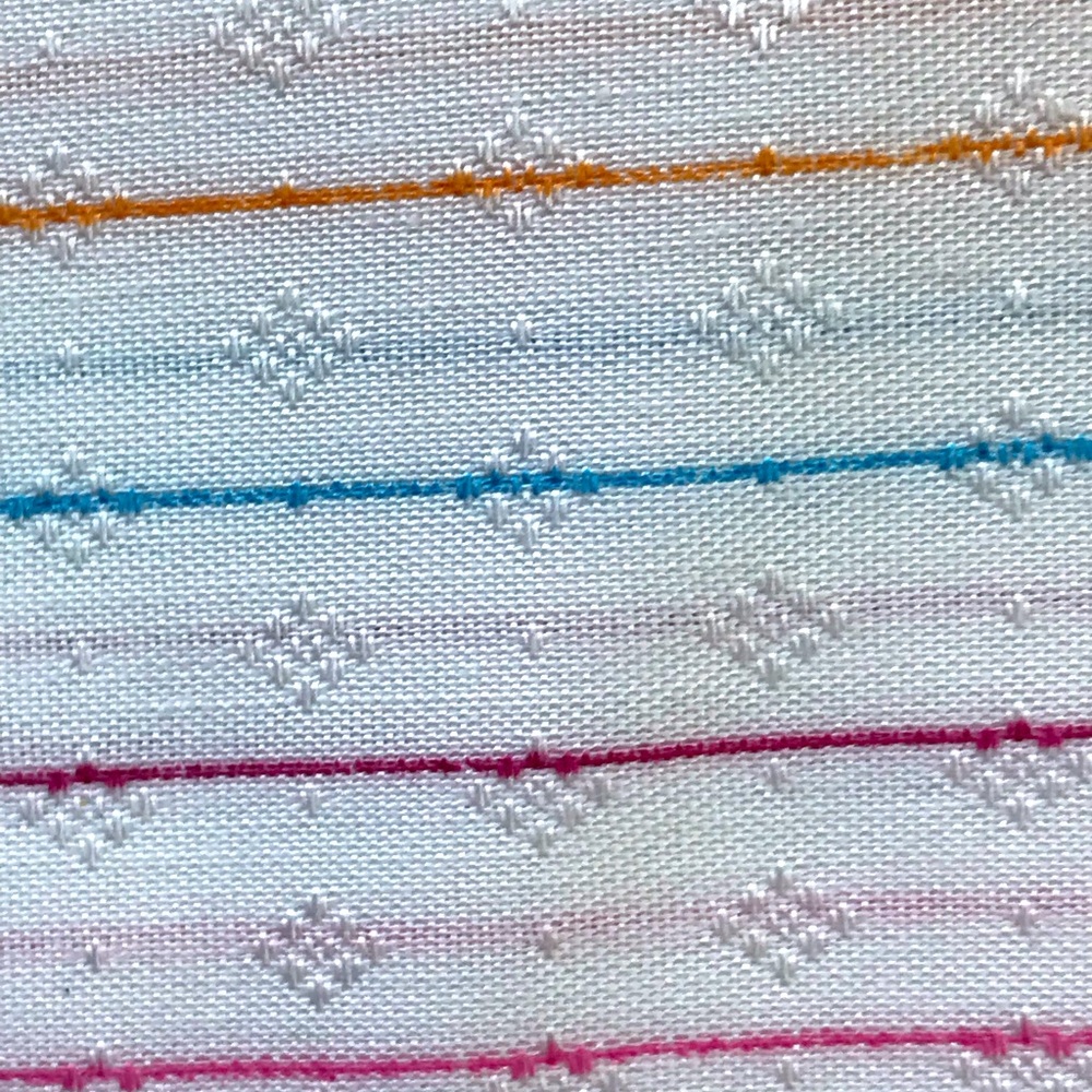 Color Striped White Embossed Fabric